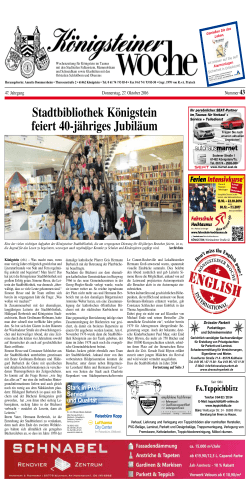 Stadtbibliothek Königstein feiert 40-jähriges Jubiläum