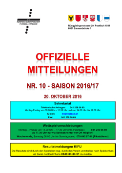 Offizielle Mitteilungen