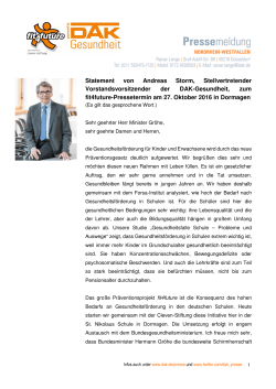 Statement von Andreas Storm, Stellvertretender - DAK
