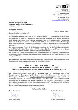 I nformationsveranstalt ung am Dienstag, 8. November