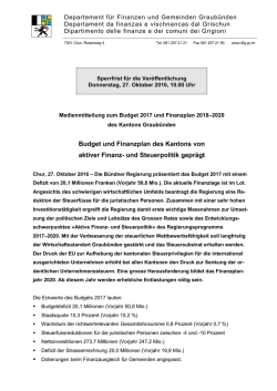 Medientmitteilung Budget 2017