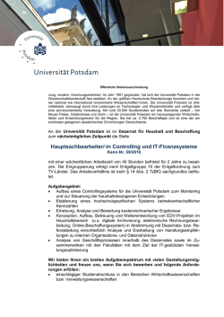 Hauptsachbearbeiter/-in Controlling und IT