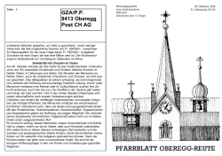 Pfarrblatt - Pfarrei Oberegg