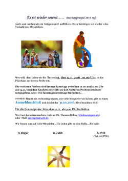 An alle, die Lust haben beim Krippenspiel 2004 mitzuspielen