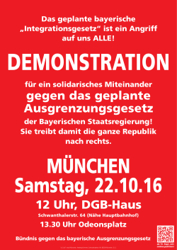 Flyer -Demo gg Bay Integrtationsgesetz 22-10-16