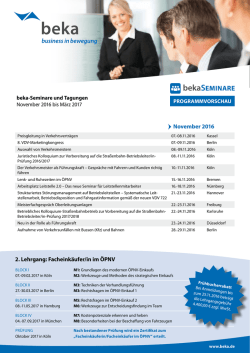 Jetzt reinschauen! - Warum Seminare bei der beka?