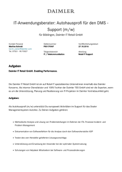 IT-Anwendungsberater: Autohausprofi f&uuml;r den DMS