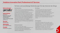 Vodafone Innovation Park | Professional IoT Services Sichere und