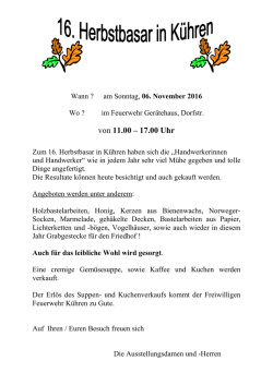 Einladung Herbstbasar 2016