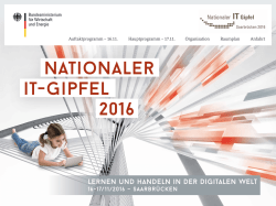 Nationaler IT-Gipfel 2016 - Programm ( PDF: 789,5 KB )