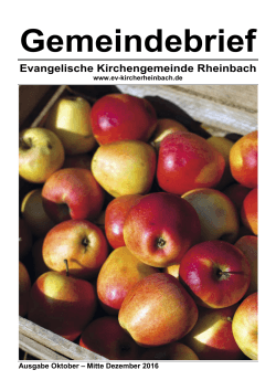 Gemeindebrief - Evangelische Kirchengemeinde Rheinbach