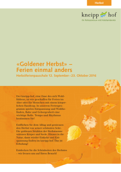 Goldener Herbst - Der kneipp-hof
