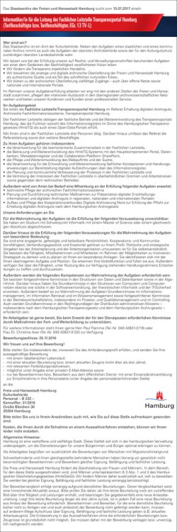 Informatiker/in f&uuml;r die Leitung der Fachlichen Leitstelle
