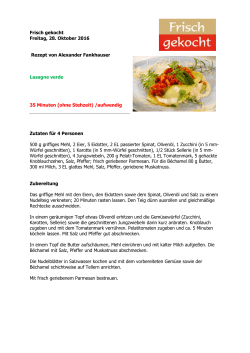 Frisch gekocht Freitag, 28. Oktober 2016 Rezept von