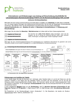 H&ouml;here Fachsemester in den Lehramtsstudieng&auml;ngen (PO 2011)