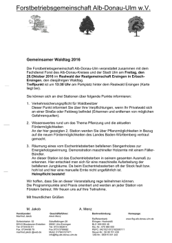 EINLADUNG - WALDTAG mit einem KLICK!!! - FBG Alb-Donau-Ulm