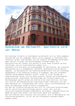 Gymnasium am Hallmarkt: Sporthalle wird zur Mensa