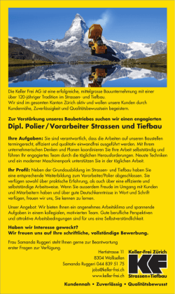 Dipl. Polier / Vorarbeiter Strassen und Tiefbau - Keller-Frei