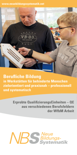 Unser Flyer als PDF - Verbundprojekt der Werkstätten Neue