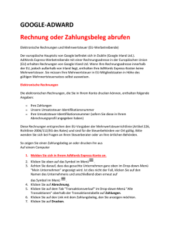 GOOGLE-ADWARD Rechnung oder Zahlungsbeleg abrufen