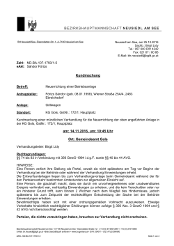 Betriebsanlagenverfahren V2