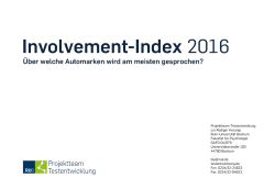 Involvement-Index 2016 - Projektteam Testentwicklung