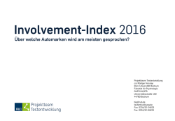 Involvement-Index 2016 - Projektteam Testentwicklung