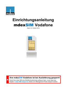 Einrichtungsanleitung mdexSIM Vodafone