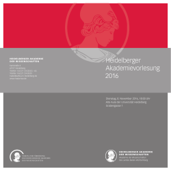 Heidelberger Akademievorlesung 2016