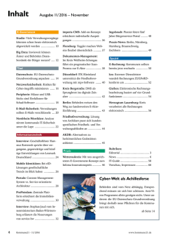 Inhalt Ausgabe 11/2016 &ndash; November Cyber-Welt