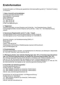 Erstinformation - Versicherungsmakler Bossling GmbH