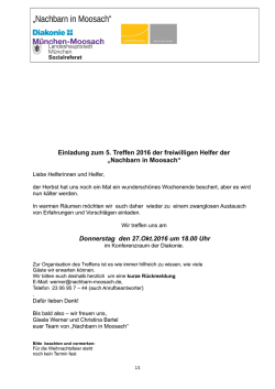 Einladung. - Nachbarn in Moosach