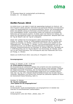OLMA-Forum 2016 - Olma Messen St.Gallen