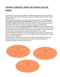 Samhain-Kalender: Ahnen des Herzens und des Geistes