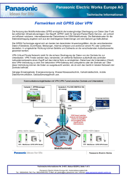 Fernwirken mit GPRS &uuml;ber VPN - Panasonic Electric Works Europe