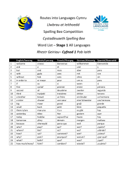 Routes into Languages Cymru Llwbrau at Ieithoedd Spelling Bee