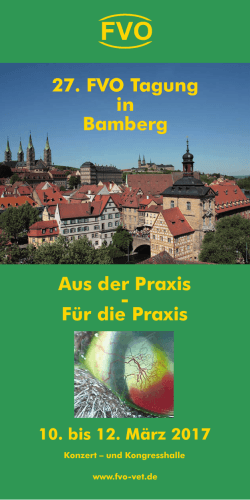 27. FVO Tagung in Bamberg Aus der Praxis
