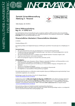 information - Zentrale Universit&auml;tsverwaltung - Martin