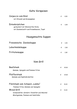 Speisekarte - Weingasthof Restaurant Reisinger