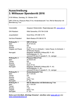 Ausschreibung 3. Willisauer Spendenritt 2016
