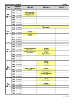 Poolbelegung / Lehrveranstaltungen