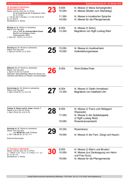 Liturgischer Wochenkalender