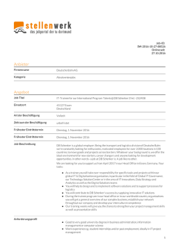 IT-Trainee for our International Program Talents@DB Schenker (f/m