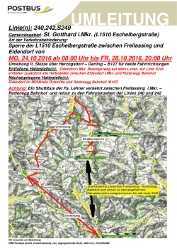 Linien 240,242,S249 Verkehrsinfo Sperre L1510 Eschelbergstraße