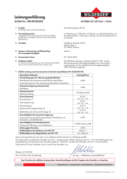 Leistungserklärung - Wildeboer Bauteile GmbH