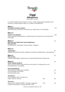 Mittagsmenü Tagesaktuell