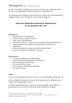 Wir suchen ab sofort - Weingarten Alters