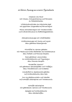 ein kleiner Auszug aus unserer Speisekarte