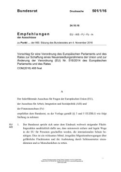 Bundesrat 501/1/16 Empfehlungen - Umwelt