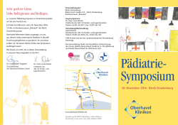 Pädiatrie- Symposium - Oberhavel Kliniken GmbH